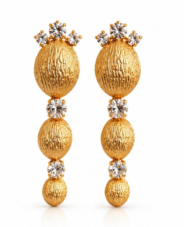 Vesper Gold & Crystal Drop Earrings