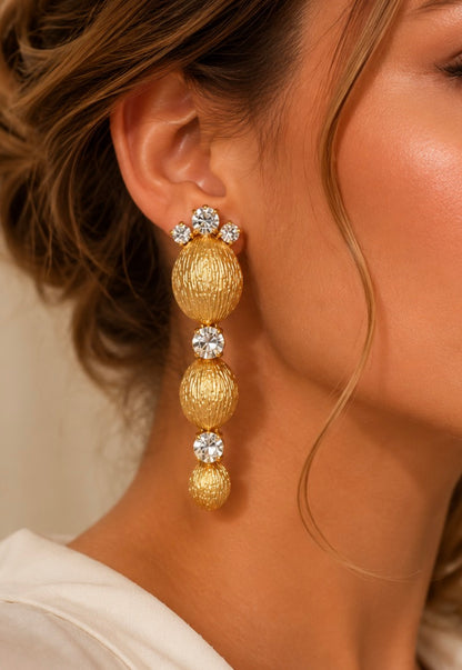 Vesper Gold & Crystal Drop Earrings