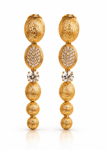 Romy — Gold & Crystal Drop Earrings